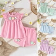 thumbnail image 1 of Two Piece Outfits Girls 5T Girls Summer Clothing Sets Ruffle Tank Tops and Shorts Cute 2 Piece Outfits 3-10 Years, 1 of 6