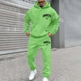 thumbnail image 1 of Two Piece Outfits Long Sleeve Pullover Sweatshirt Jogger Pants Sweatsuit Men's Athletic 2 Pieces Tracksuit Casual Full Zip Jogging Sweat Suit Workout Sports Set Sportswear (Green, M), 1 of 4