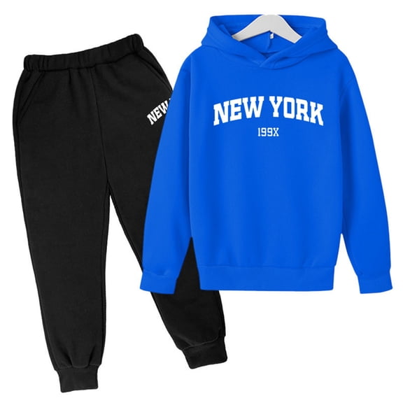 Two Piece Outfits,Stylish Girls Casual Letter Graphic Hooded Tracksuit Set With Long Sleeve Pullover And Comfortable Jogger Pants For,Toddler Outfit,100