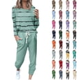 thumbnail image 1 of Two Piece Outfits Sweatsuit for Womens Long Sleeve Crewneck Pullover Tops Long Pants Jogger Tracksuit Sets, 1 of 6