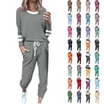 thumbnail image 1 of Two Piece Outfits Sweatsuit for Womens Long Sleeve Crewneck Pullover Tops Long Pants Jogger Tracksuit Sets, 1 of 6