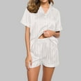 thumbnail image 1 of Two Piece Outfits Women Pajama Sets Stain Silk Pjs Shorts Sets Summer Cute Graphic Button Down Shirts Soft Comfy Casual Matching Sets Loungewear Sleep Nightwear Purchase History for My Accounts, 1 of 7