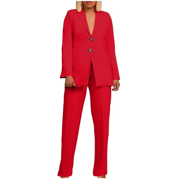 Two Piece Outfits Womens Dressy Elegant Blazers Suit Jacket with Pencil Pants Business Casual Suits