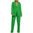 thumbnail image 1 of Two Piece Outfits Womens Dressy Elegant Blazers Suit Jacket with Pencil Pants Business Casual Suits, 1 of 5