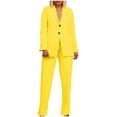 thumbnail image 1 of Two Piece Outfits Womens Dressy Elegant Blazers Suit Jacket with Pencil Pants Business Casual Suits, 1 of 5