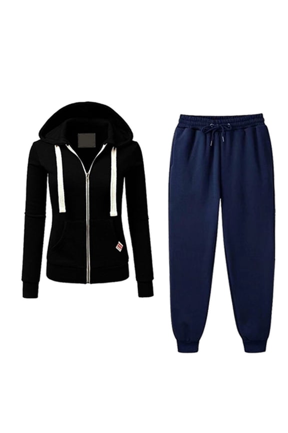 Two Piece Outfits for Women Tracksuit Sweat Suits Workout Jogging Sets Zip Up Hoodies and Sweatpants with Pockets