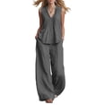 thumbnail image 1 of Two Piece Pant Set For Women Pocket Easy Vacation Daywear Summer Functional Daily Wear Everyday Flowy Modern Simple Travel Ready For Travel For Work, 1 of 7