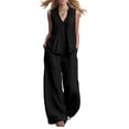 thumbnail image 1 of Two Piece Pant Set For Women Pocket Easy Vacation Daywear Summer Functional Daily Wear Everyday Flowy Modern Simple Travel Ready For Travel For Work, 1 of 7