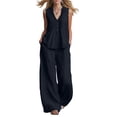 thumbnail image 1 of Two Piece Pant Set For Women Pocket Easy Vacation Daywear Summer Functional Daily Wear Everyday Flowy Modern Simple Travel Ready For Travel For Work, 1 of 7