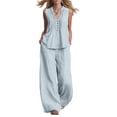thumbnail image 1 of Two Piece Pant Set For Women Pocket Easy Vacation Daywear Summer Functional Daily Wear Everyday Flowy Modern Simple Travel Ready For Travel For Work, 1 of 7