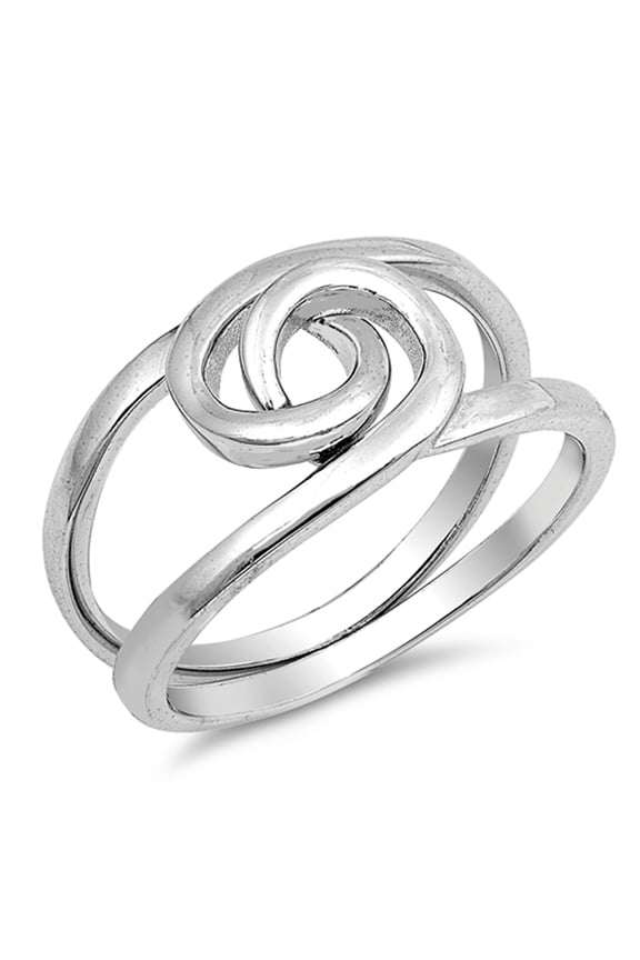 Two Piece Puzzle Knot Criss Cross Ring .925 Sterling Silver Band Jewelry Female Male Unisex Size 9