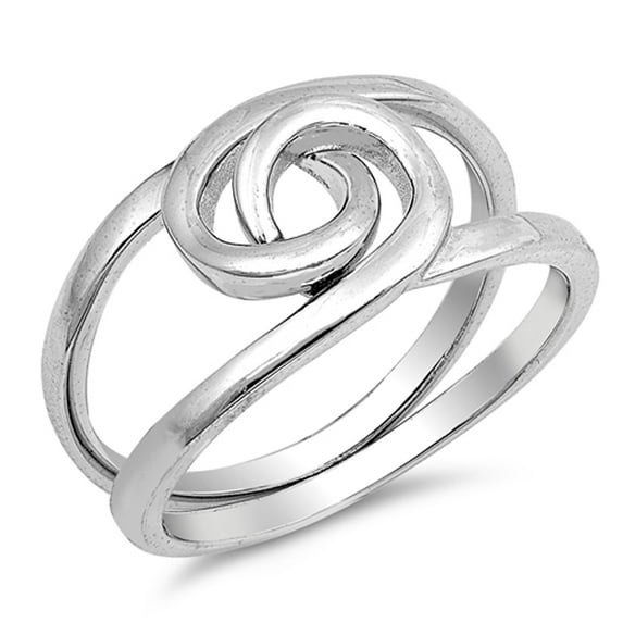 Two Piece Puzzle Knot Criss Cross Ring ( Sizes 4 5 6 7 8 9 10 11 12 13 14 15 ) New .925 Sterling Silver Band Rings (Size 4)