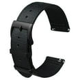 thumbnail image 1 of Two-Piece Quick Release Nylon Watch Strap with Metal Loop,19mm Double Layered Woven Nylon with Tight Stitching,Replacement Watch Band with Brushed Black Stainless Buckle, 1 of 7