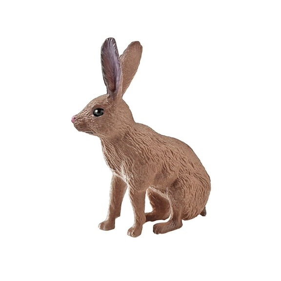 Two Piece Rabbit Figurine Set Animal Model Display Decoration Educational Forest Gift