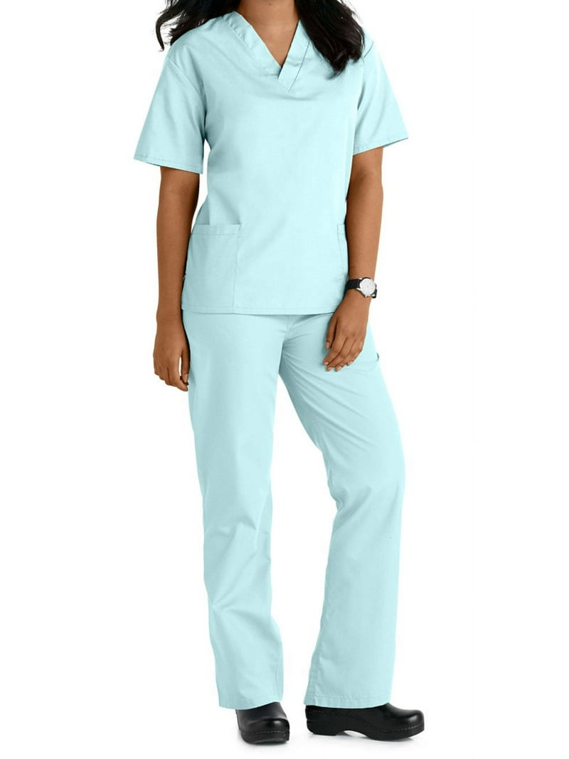 Two Piece Scrub Set (Aqua, XX-Small) - Walmart.com