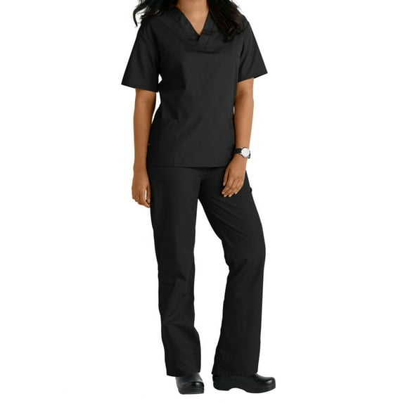 Two Piece Scrub Set (Black, Small)
