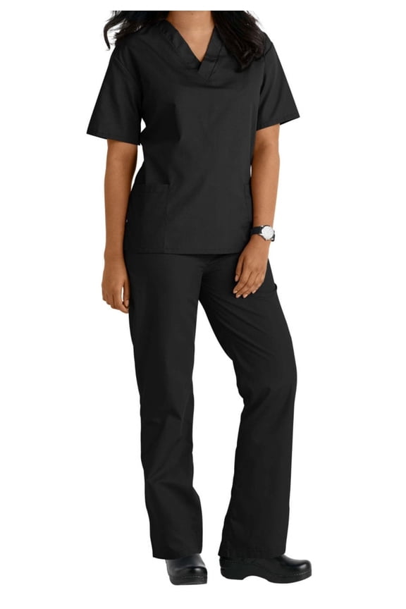 Two Piece Scrub Set (Black, Small)
