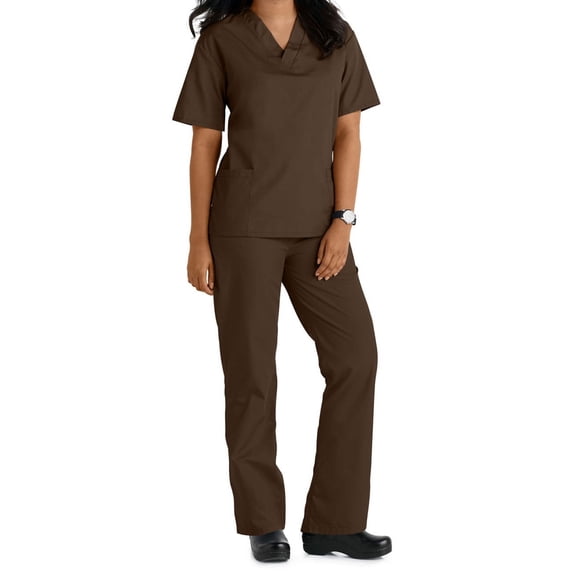 Two Piece Scrub Set (Chocolate, Large)