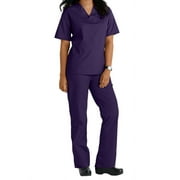 Two Piece Scrub Set (Purple, X-Large)