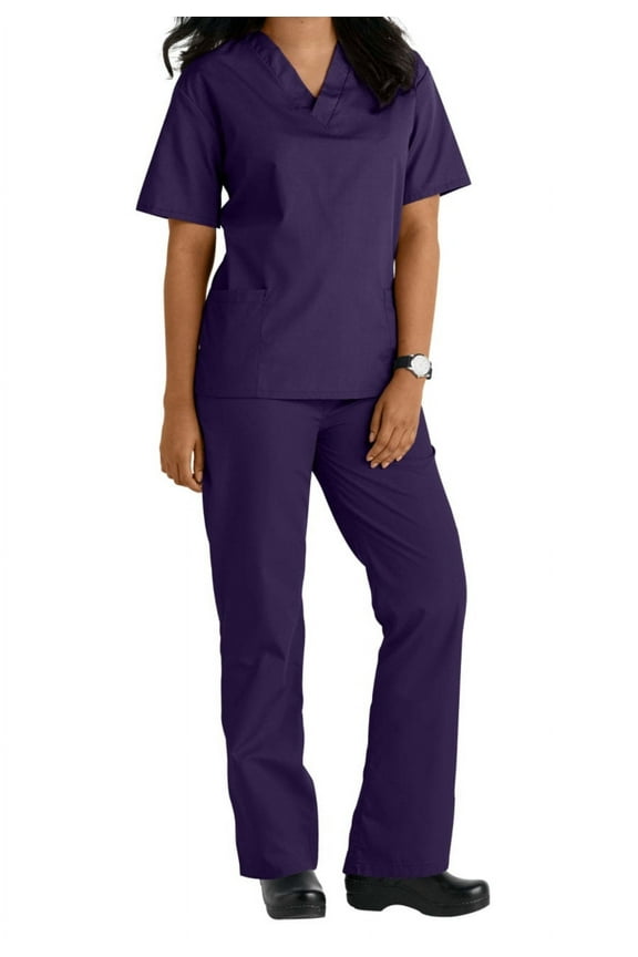 Two Piece Scrub Set (Purple, X-Large)
