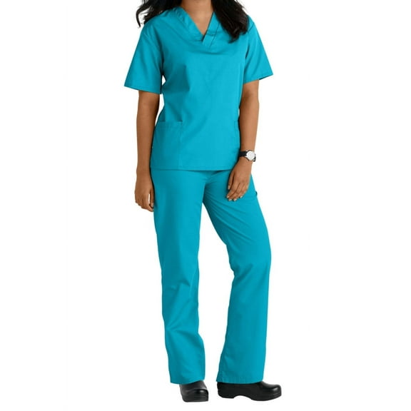 Two Piece Scrub Set (Water Blue, X-Small)