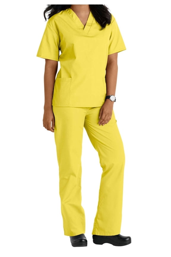 Two Piece Scrub Set (Yellow, Large)