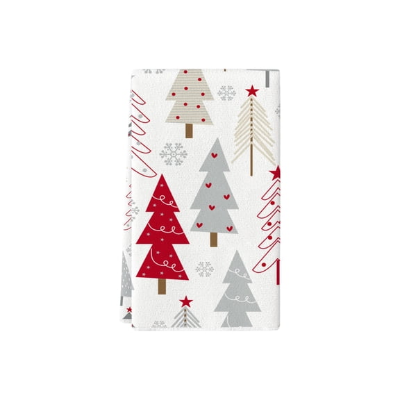 Two-Piece Set Winter Themed Bathroom Hand Towels with Snowflake Prints, Festive Holiday Decor, Soft Absorbent Guest Towels for Bath, Kitchen, Christmas Home Decoration