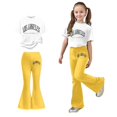 thumbnail image 1 of Two Piece Set for Girls Short Sleeve Letter Print T-Shirt Top and Flared Pants Set Summer Clothes for 7-8 Years Old Girls, 1 of 5