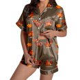 thumbnail image 1 of Two Piece Sets for Women – Modal Lounge Sets with Button Up Top and Pajama Shorts for Summer Lightweight Comfort Ladies' Thanksgiving Turkey Print Pajama Shorts Set 2024, 1 of 4