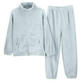 thumbnail image 1 of Two Piece Sets for Women – Pajama Sets for Relaxation or Recovery Women's Solid Color Zipper Flannel Warm And Cozy Set Winter Thick Warm And Cozy Home Clothes, 1 of 8