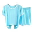 thumbnail image 1 of Two Piece Sets for Women – Pajama Shorts and Tops Summer Comfort or Travel Stylish Women's For Everyday Soft And Breathable Short Sleeve Sleepwear Relaxation Lounging Or Sleeping, 1 of 3