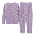 thumbnail image 1 of Two Piece Sets for Women – Sleepwear Looks for Recovery, Brunch or Travel Women's Solid Color Jacquard Flannel Warm And Cozy Set Winter Thick Warm Home Clothes, 1 of 8