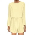 thumbnail image 1 of Two Piece Sets for Women Summer Plus Size Fashion Solid Color Loose Wide Leg Short Shirt Shorts Casual Set Short Sleeved Round Neck Top/shirt Set, 1 of 6