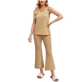 thumbnail image 1 of Two Piece Sets for Women Summer Vacation Travel Outfits Business Casual Outfits Matching Sets Women Clothing Outdoor Lightweight Loungewear Fashion Streetwear 2026 Brown M, 1 of 4