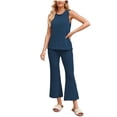 thumbnail image 1 of Two Piece Sets for Women Summer Vacation Travel Outfits Business Casual Outfits Matching Sets Women Clothing Outdoor Lightweight Loungewear Fashion Streetwear 2026 Blue S, 1 of 4