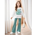 thumbnail image 1 of Two Piece Sets for Girls Long Sleeve Letter Print Sweatshirt and Flared Pants Sets Girls Spring Clothes Back to School Clothes 11-12 Years, 1 of 6