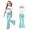 thumbnail image 1 of Two Piece Sets for Girls Short Sleeve Letter Print T-Shirt Top and Flared Pants Set Spring Clothes Girls Outfit 12-13 Years, 1 of 5
