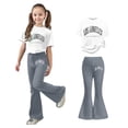 thumbnail image 1 of Two Piece Sets for Girls Short Sleeve Letter Print T-Shirt Top and Flared Pants Sets Summer Outfits 9-10 Years Girls Clothes, 1 of 5
