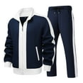 thumbnail image 1 of Two Piece Sets for Men Oversized Sweatshirt and Long Sweatpants Sweatsuits Trendy Fall Outfits Sizes M-4XL Dark Blue 2XL, 1 of 4