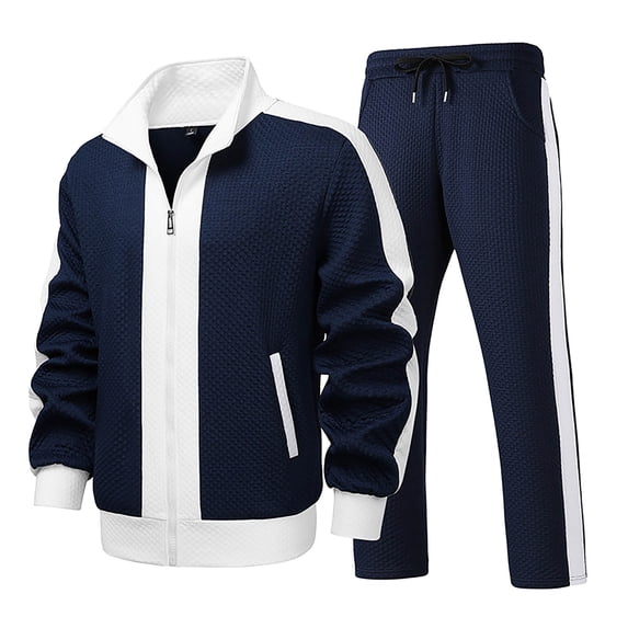 Two Piece Sets for Men Oversized Sweatshirt and Long Sweatpants Sweatsuits Trendy Fall Outfits Sizes M-4XL Dark Blue M