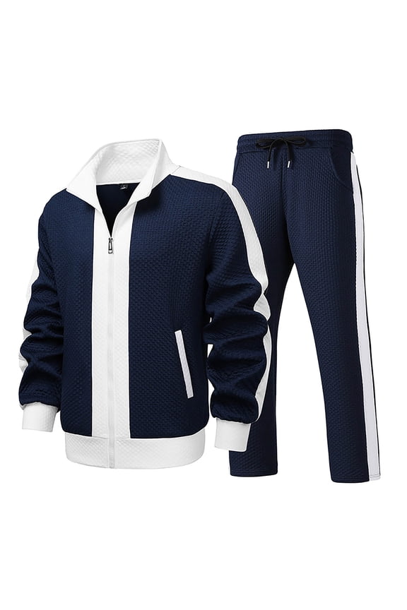 Two Piece Sets for Men Oversized Sweatshirt and Long Sweatpants Sweatsuits Trendy Fall Outfits Sizes M-4XL Dark Blue XL