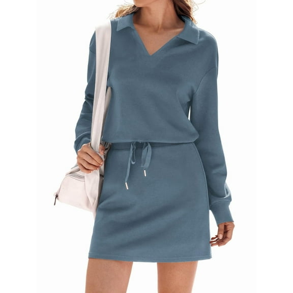 Two Piece Sets for Women 2025 Casual Sweatshirt Skorts Matching Set Lounge Tennis Jogger Sweat Suits Gray Blue XL