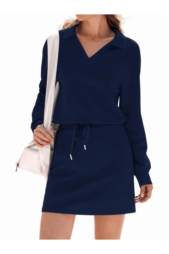 Two Piece Sets for Women 2025 Casual Tracksuit Sweatshirt Skorts Matching Set Lounge Tennis Jogger Sweat Suits Navy M