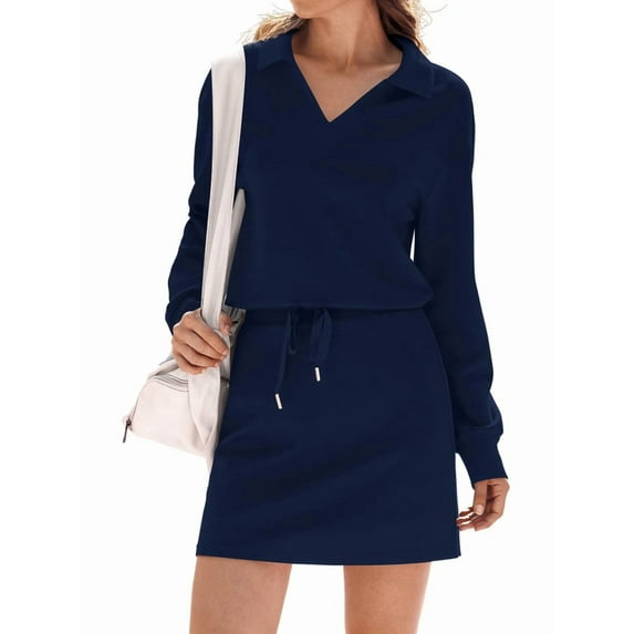 Two Piece Sets for Women 2025 Casual Tracksuit Sweatshirt Skorts Matching Set Lounge Tennis Jogger Sweat Suits Navy S