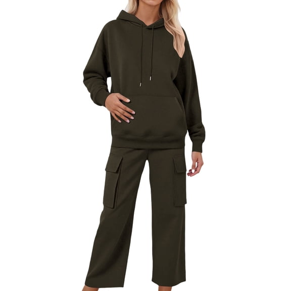 Two Piece Sets for Women Fall - Long Sleeve Hoodie With Jogger Pants Set Womens Matching Sets Womens Outfit Sets