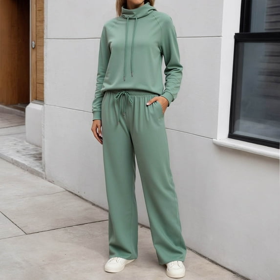 Two Piece Sets for Women Fall - Long Sleeve Sweatshirt With Jogger Pants Set Matching Sets Women Clothing Workout Sets for Women