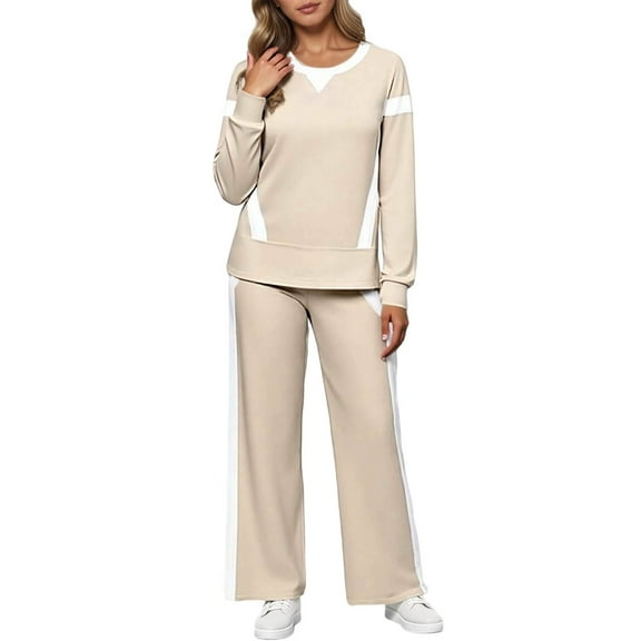 Two Piece Sets for Women Fall - Long Sleeve Sweatshirt With Jogger Pants Set Matching Sweat Sets for Women Active Wear Sets for Women