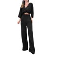 thumbnail image 1 of Two Piece Sets for Women Fall Plus Size Casual Long SLeeve Coat+ Short Sleeve Elastic Waist Pant 3pc Set, 1 of 6