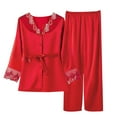 thumbnail image 1 of Two Piece Sets for Women Fashion Outfits Fashion Lounge Sets Long Sleeve Neck Lace Pajama Sets, 1 of 3