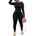 thumbnail image 1 of Two Piece Sets for Women Outfits Track Suits Long Sleeve Top Jogger Legging Pants Lounge Workout Sets for women Black L, 1 of 5